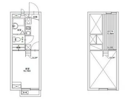 NATURA FUNABORI(1K/2階)の間取り写真