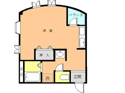 マンションコスモス(ワンルーム/2階)の間取り写真