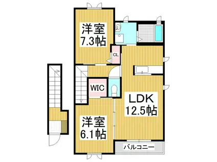 コートボナールB(2LDK/2階)の間取り写真