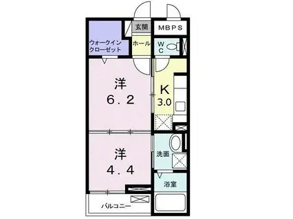 メゾン ド リッシュ(2K/1階)の間取り写真