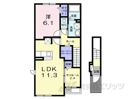 メルカート エスト(1LDK/2階)の間取り写真