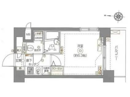 フェニックス西新宿弐番館(1K/4階)の間取り写真