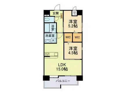 MTH GRANDE 新大江(2LDK/4階)の間取り写真