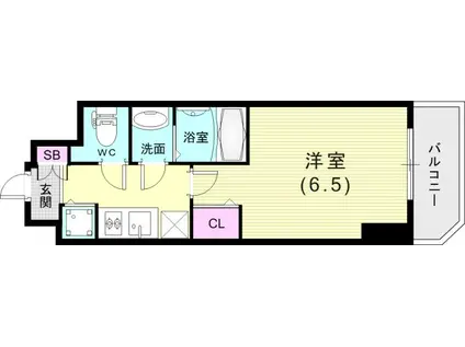 スワンズシティ神戸ウエスト(1K/7階)の間取り写真