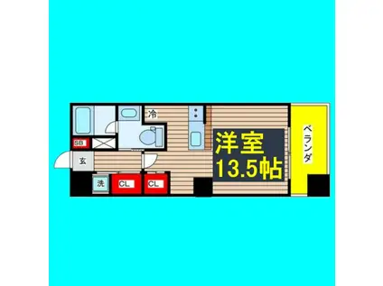 グレンパーク中島(ワンルーム/6階)の間取り写真