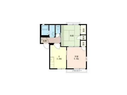 エスペランサ(2DK/2階)の間取り写真