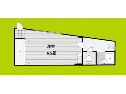 東二丁目ビル(ワンルーム/2階)の間取り写真