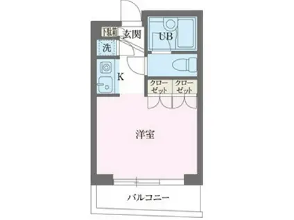 パークフロント西新宿(ワンルーム/2階)の間取り写真