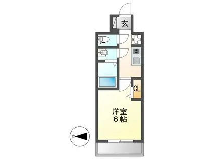 ディアレイシャス浅間町ステーションフロント(1K/13階)の間取り写真