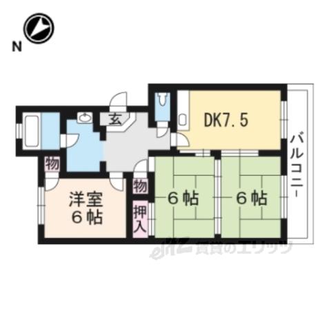 フェリカ葉山(3DK/4階)の間取り写真