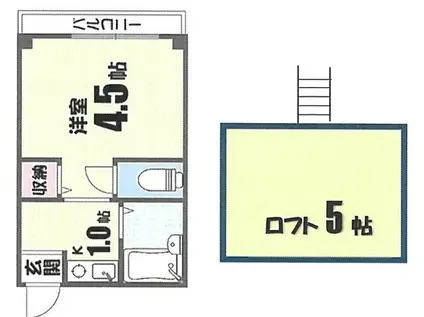 プチコート今里(1K/4階)の間取り写真