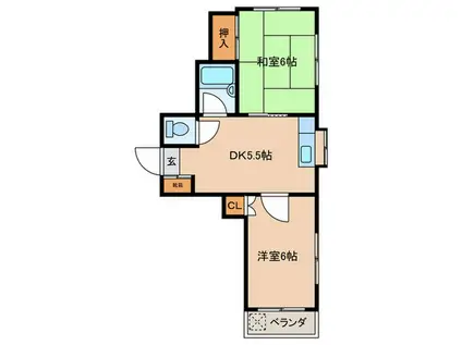 メゾンド池上(2DK/2階)の間取り写真