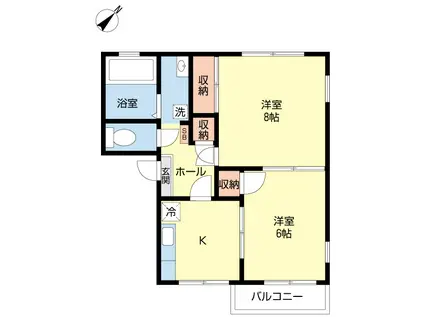 ディアスヒロセ(2DK/1階)の間取り写真