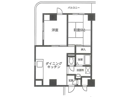 新町GIIビル(2DK/6階)の間取り写真