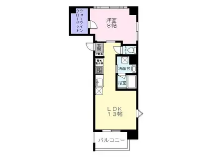 シティーコート南瓦町(1LDK/4階)の間取り写真