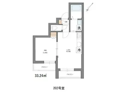 潮見1丁目マンション(1LDK/2階)の間取り写真