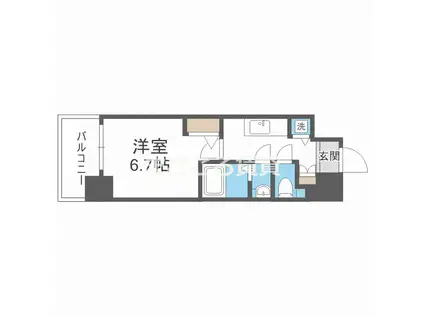 エスリード松屋町サウス(1K/10階)の間取り写真