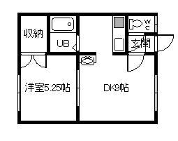 ドリームハイツ友光3号館(1DK/1階)の間取り写真