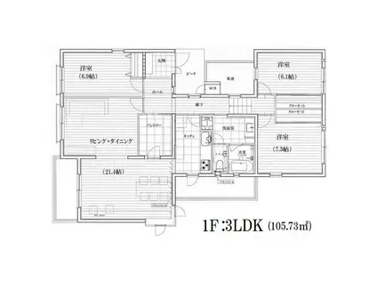 グレースシーズン下代田(3LDK/1階)の間取り写真