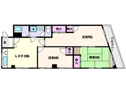 ハローマンション本山(3LDK/2階)の間取り写真