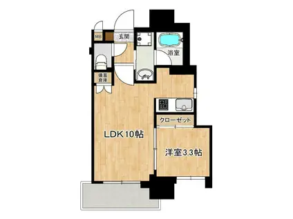 ロータス武之橋(1LDK/4階)の間取り写真