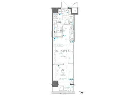 AELL横浜吉野町(1LDK/3階)の間取り写真