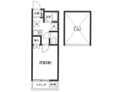メゾン タチバナ A(1K/2階)の間取り写真