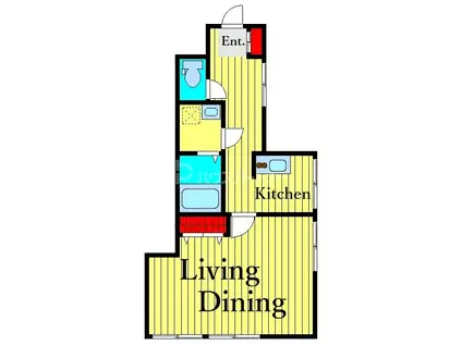 リリアンAK(1K/1階)の間取り写真