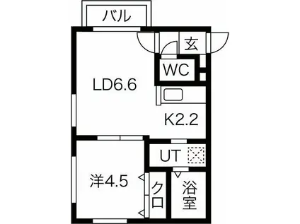 カハラ澄川(1LDK/3階)の間取り写真