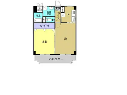 ユーミー伏石(1LDK/2階)の間取り写真