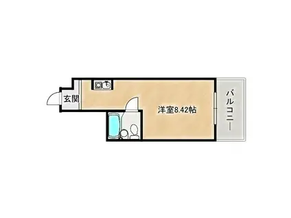 スカイ都島(ワンルーム/2階)の間取り写真