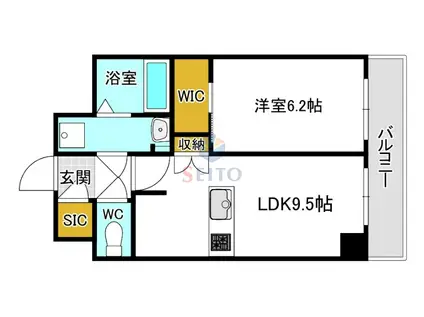 ファーストフィオーレ江坂ラディール(1LDK/1階)の間取り写真