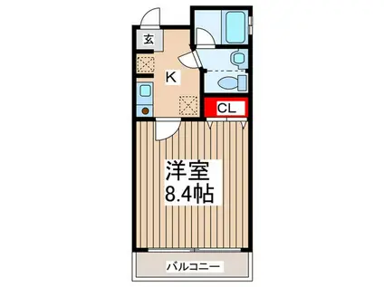 アイリーURAWA(1K/4階)の間取り写真