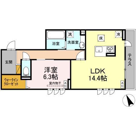 DS LIEN  A(1LDK/1階)の間取り写真