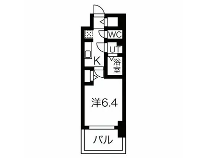 メイクス名駅南II(1K/5階)の間取り写真