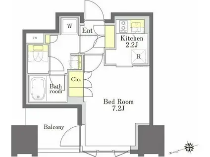 びゅうリエットグラン新宿戸山(1LDK/5階)の間取り写真