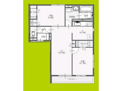 ボナールシャルトIII(2LDK/3階)の間取り写真