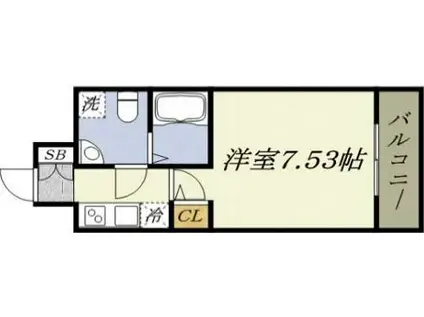 BASE NAMIYOKE(1K/5階)の間取り写真