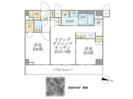 COCO-CHILL KAMEARI(2LDK/5階)の間取り写真