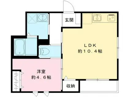 ポラリス(1LDK/1階)の間取り写真