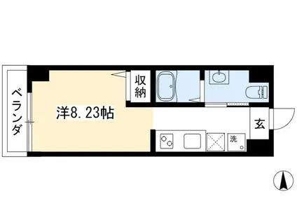 プランドール西院(1K/4階)の間取り写真