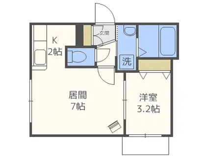 S&AII(1LDK/1階)の間取り写真
