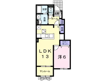 ラルーチェ(1LDK/1階)の間取り写真