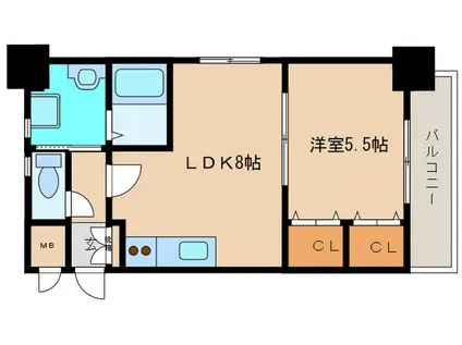 FUSHI BLD(1LDK/5階)の間取り写真