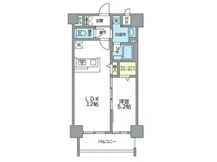 ルーチェV(1LDK/9階)の間取り写真
