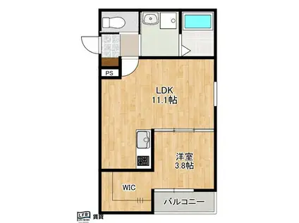 LFB APARTMENT桜木II(1LDK/2階)の間取り写真