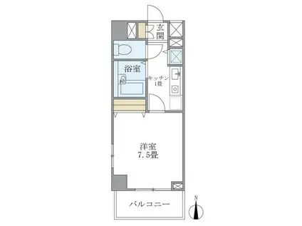 ベルレージュ亀戸(1K/4階)の間取り写真
