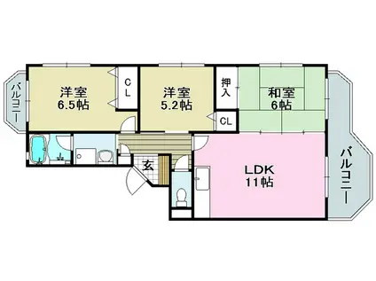 ボアソルテ(3LDK/5階)の間取り写真