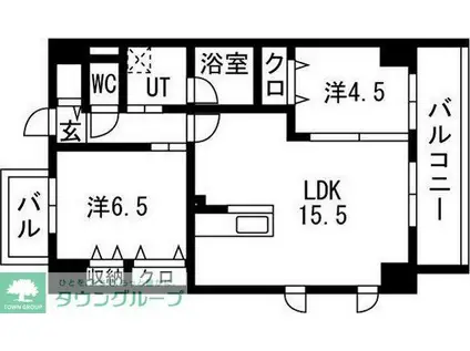 ポルタニグラ大須観音(2LDK/5階)の間取り写真