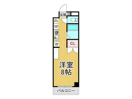 センプレヴィータ甲東園(1K/2階)の間取り写真